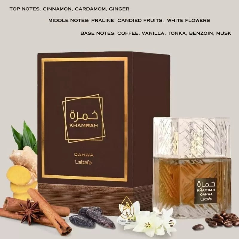 Lattafa Khamrah Qahwa ☕✨ | 100ml Luxury Perfume | 48Hr Long-Lasting | Warm Spicy Coffee Fragrance 🔥
